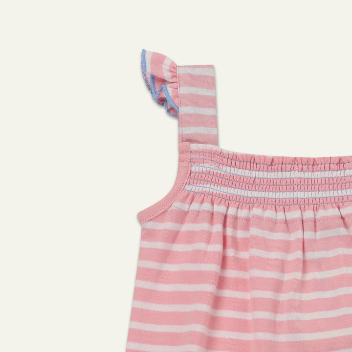organic cotton animal applique and stripe sleeveless print romper - image 3