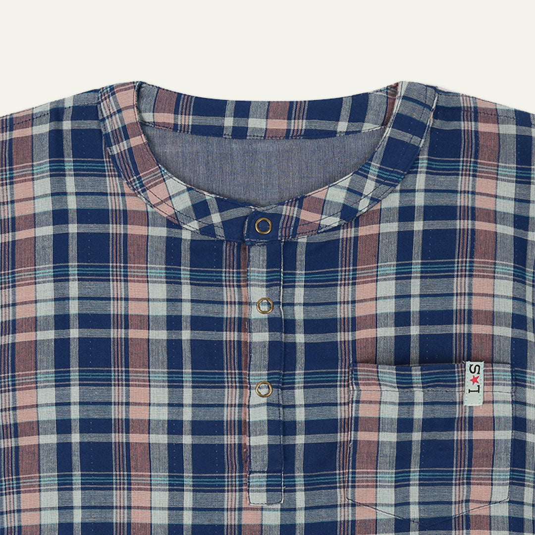 organic cotton reversible check short sleeve shirt 
- image 2