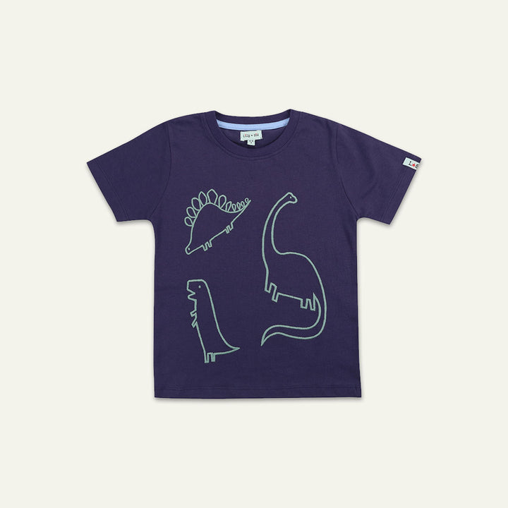 organic cotton drawn dinosaur graphic short sleeve t-shirt - image 1