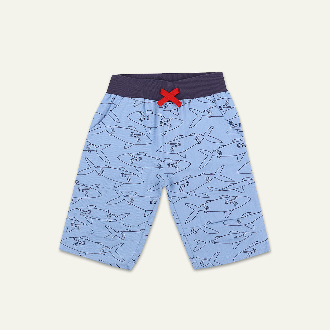 organic cotton kids shark printed board shorts - image 1