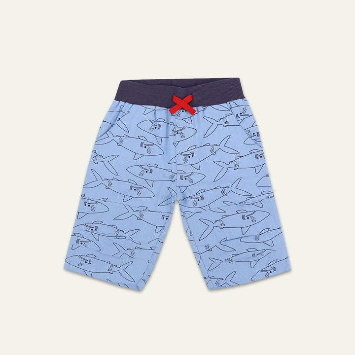 organic cotton kids shark printed board shorts - image 1
