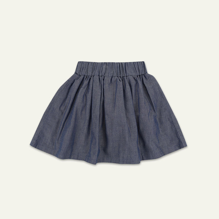 organic cotton applique bee chambray skirt - image 3