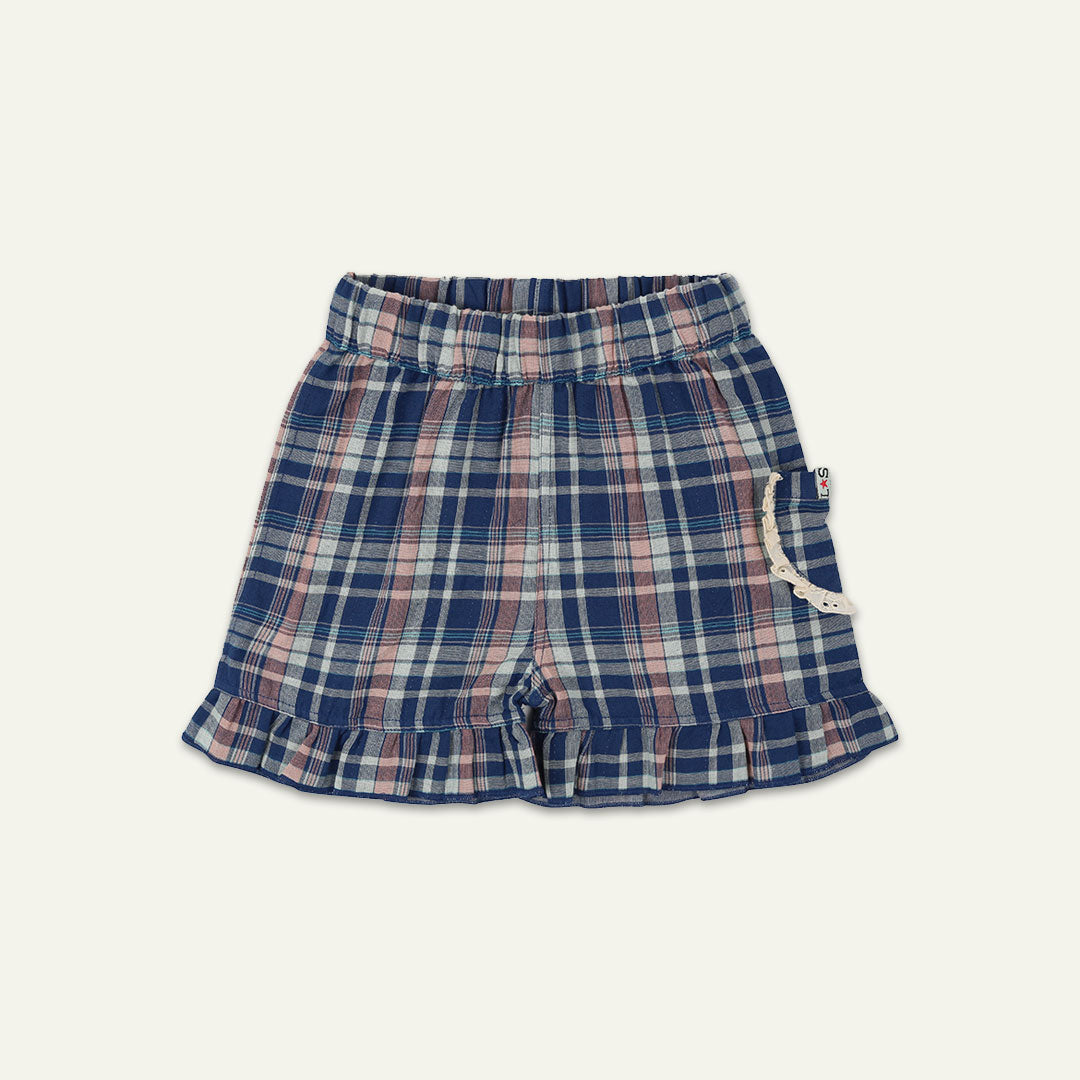 organic cotton kids reversible check shorts - image 1