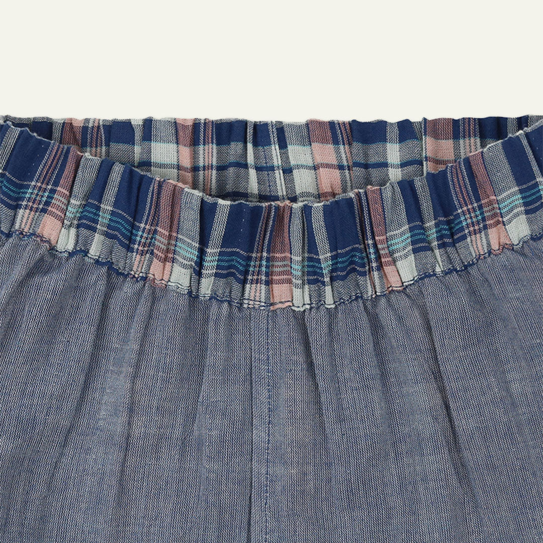 organic cotton kids reversible check shorts - image 3
