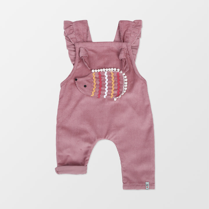 Organic cotton cord baby girls dungarees