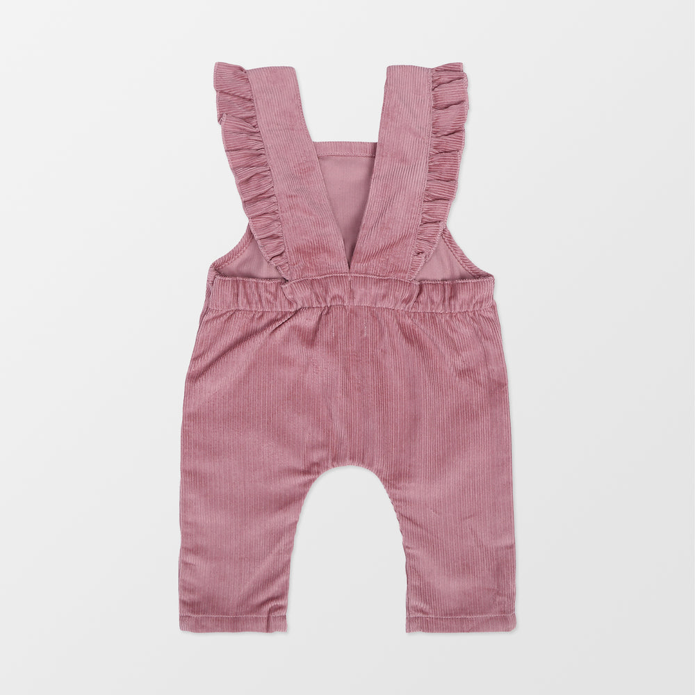 Sustainable oganic cotton cord baby girls dungarees