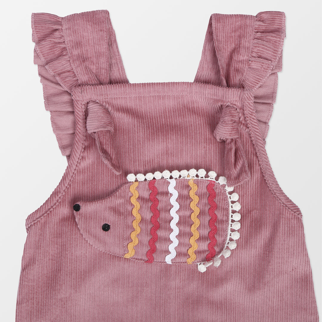 Eco-friendly organic cotton cord baby girls dungarees