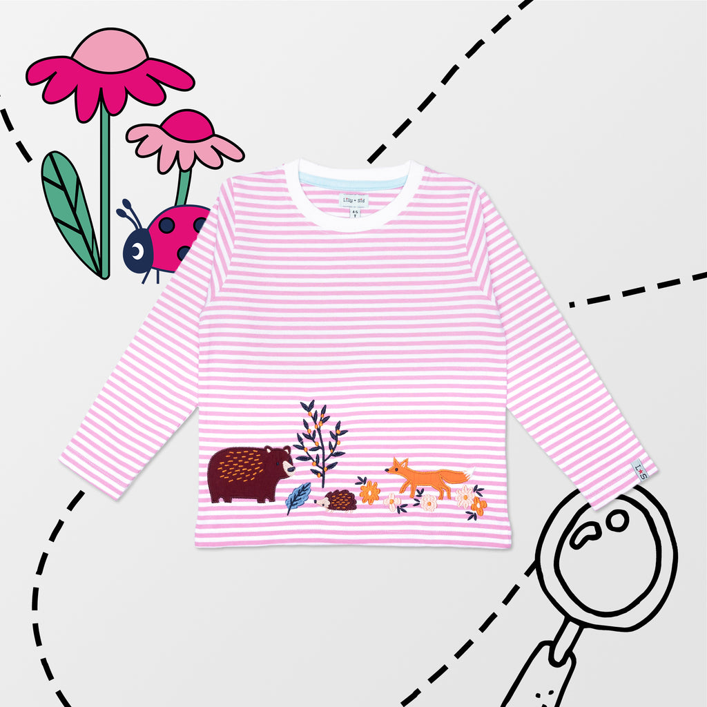Organic cotton stripe girls top
