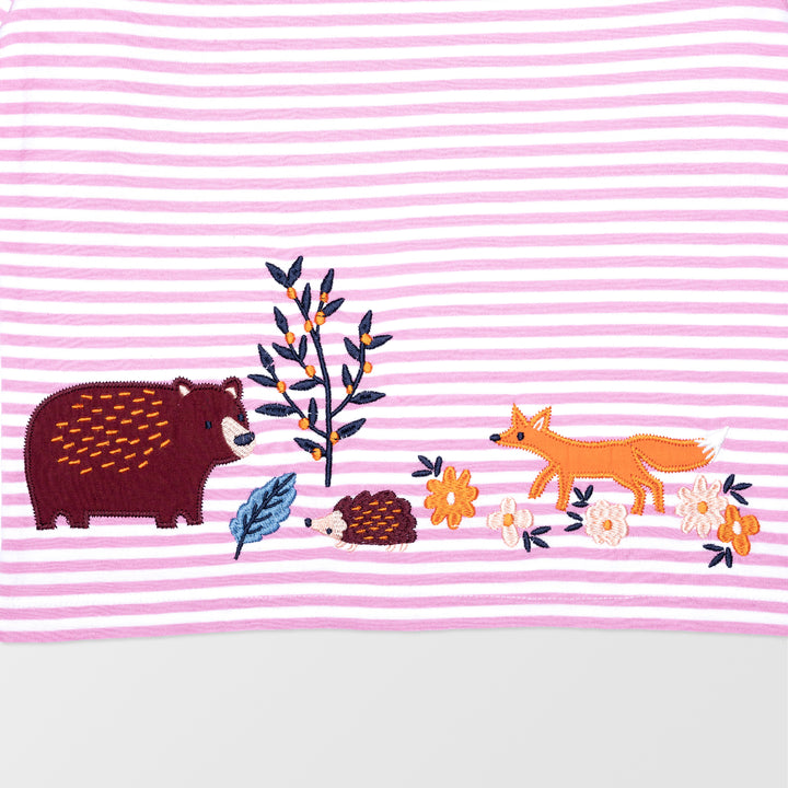Organic cotton kids animals and stripe full sleeve top - image 2