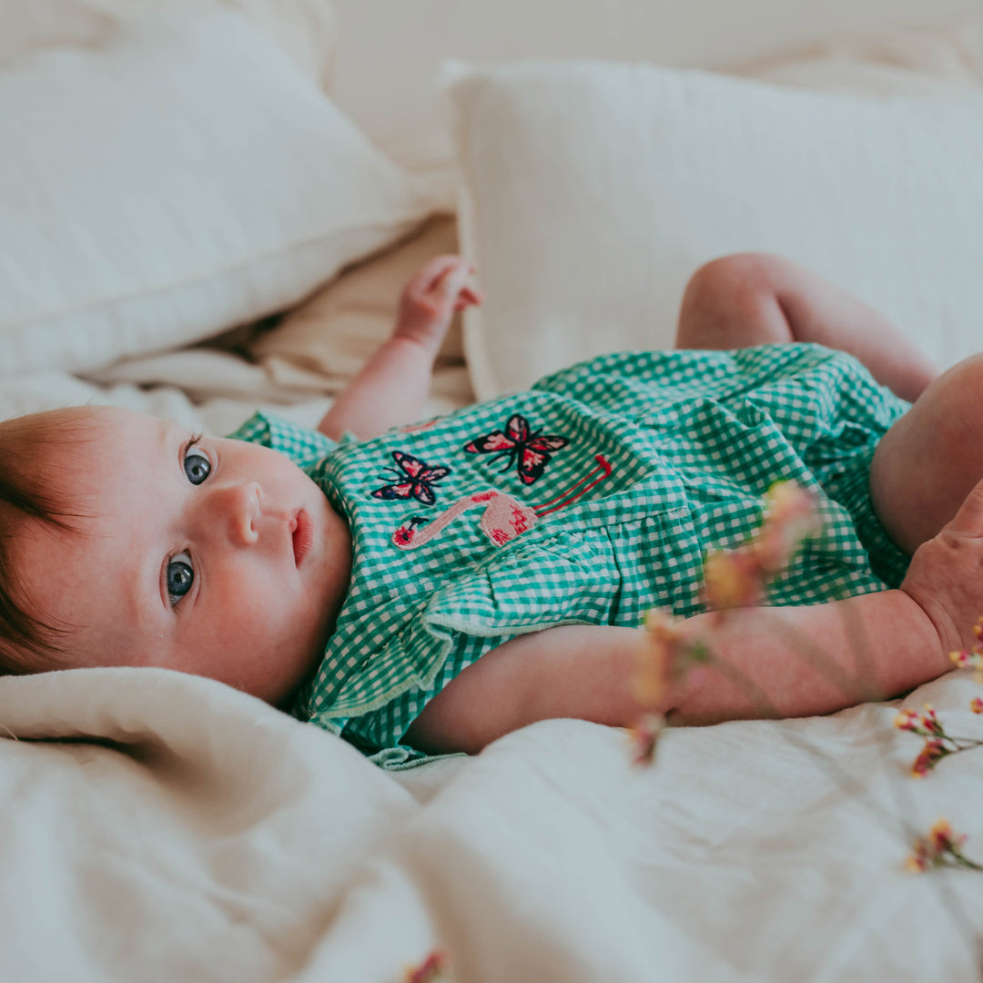 Pretty Gingham Bubble Romper