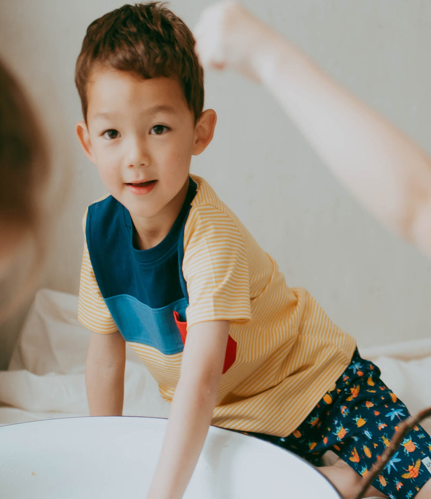 Boy wearing organic cotton kids t-shirt