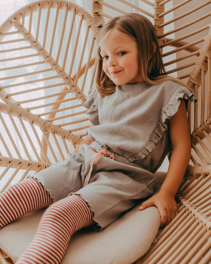 organic cotton rib frill playsuit - image 5