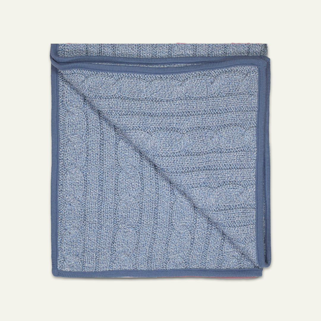 Cable Knit Denim Marl Blanket
