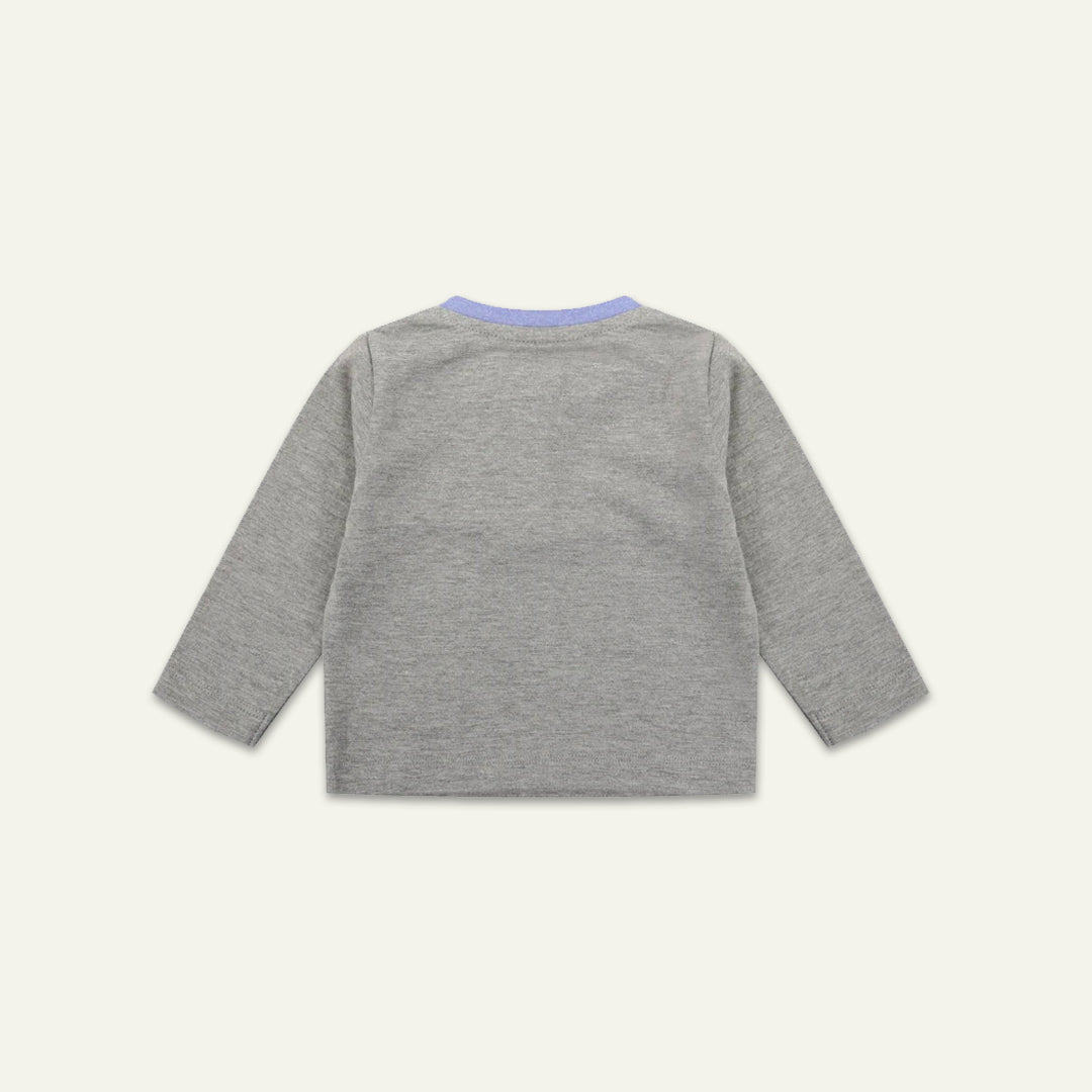 organic cotton half placket full sleeve top -  image 3