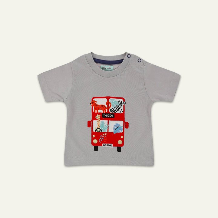 organic cotton Safari Leggings And Bus applique short sleeve top - image 3
