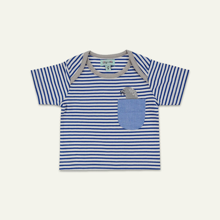 organic cotton stripe with seal print short sleeve top set - image 4