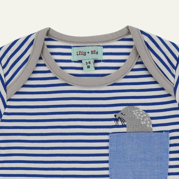 organic cotton stripe with seal print short sleeve top set - image 2