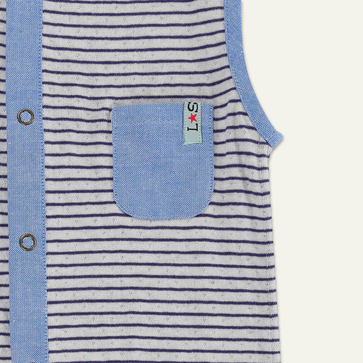 organic cotton reversible stripe and dots  sleeveless romper - image 3