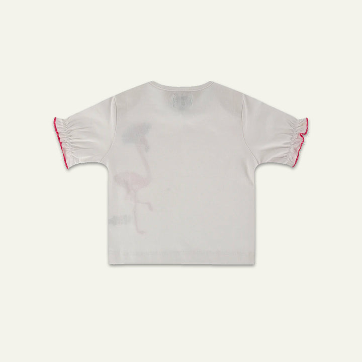 organic cotton flamingo applique short sleeve top and stripe set - image 4