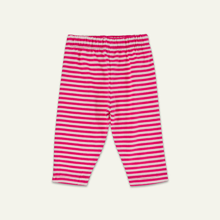 organic cotton Multicoloured Flamingo Print Dress And stripe Leggings Set - image 4