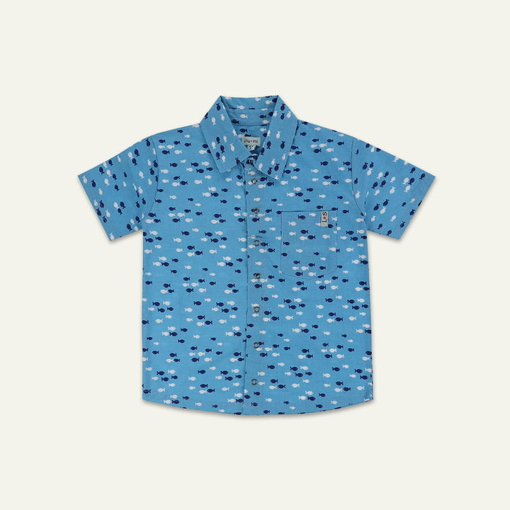 organic cotton Fish Print short sleeve Shirt - image 1
