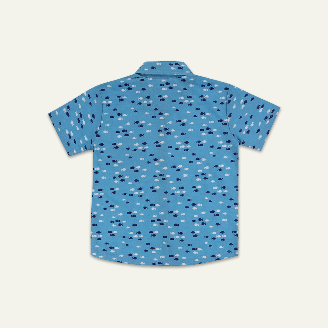 organic cotton Fish Print short sleeve Shirt - image 2