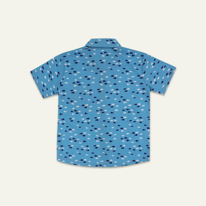 organic cotton Fish Print short sleeve Shirt - image 2