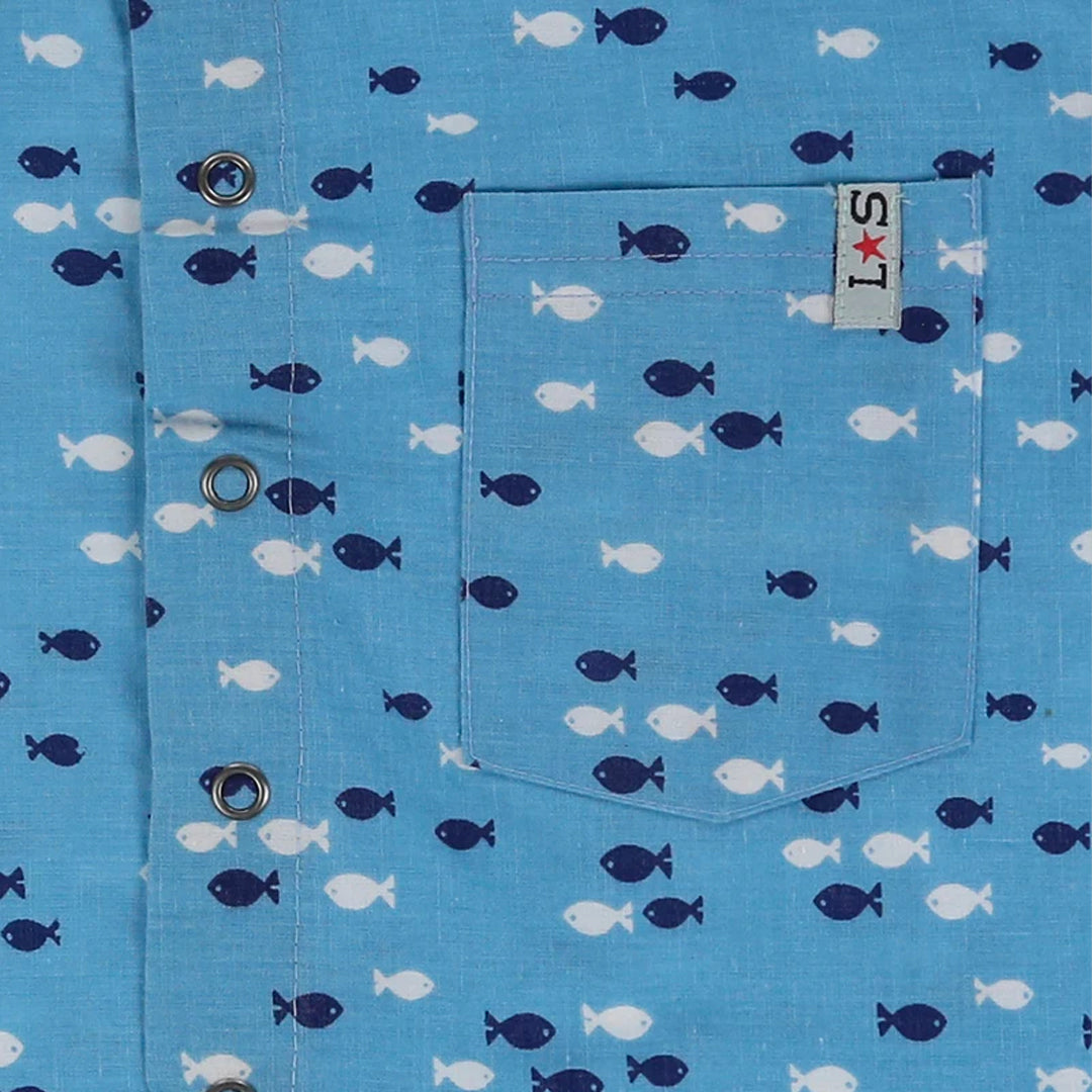 organic cotton Fish Print short sleeve Shirt - image 3