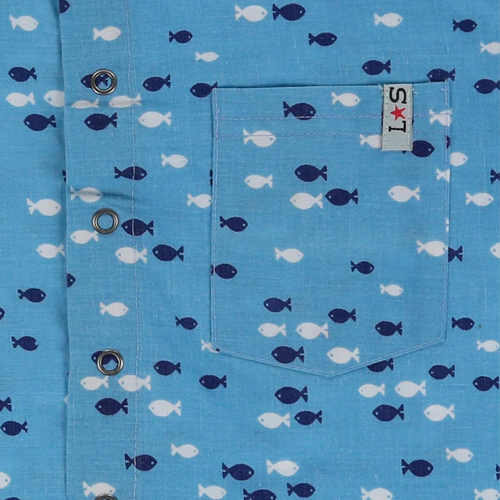 organic cotton Fish Print short sleeve Shirt - image 3