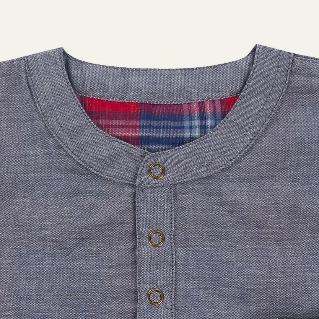 organic cotton Reversibe check and chambray short sleeve t-shirt - image 3