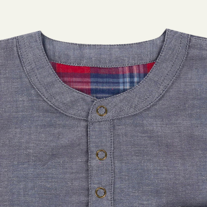 organic cotton Reversibe check and chambray short sleeve t-shirt - image 3