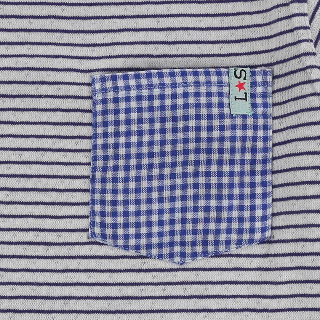 organic cotton Navy Stripe and spot Print reversible Top - image 3