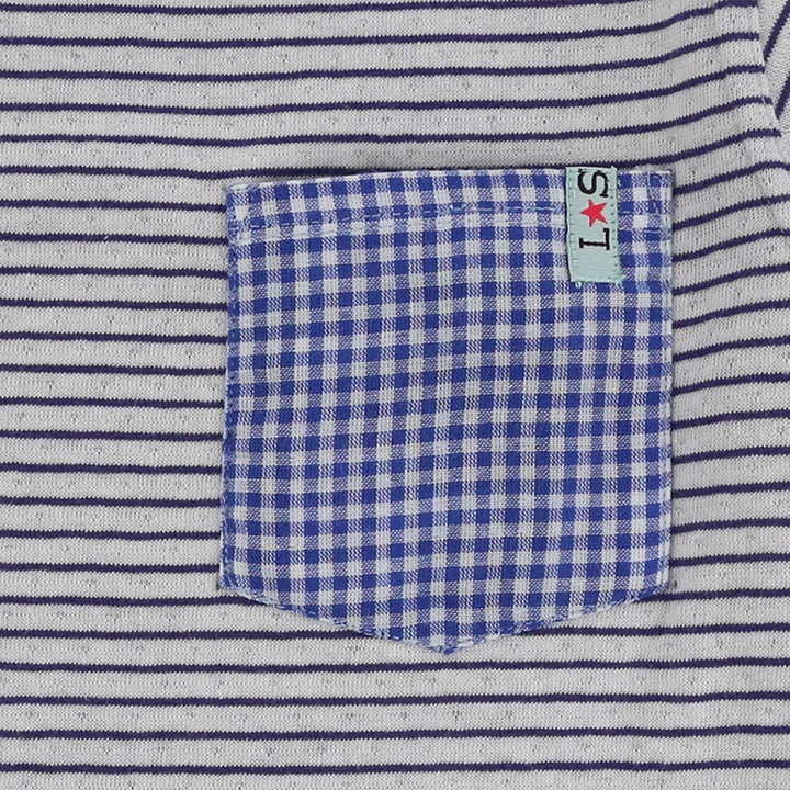 organic cotton Navy Stripe and spot Print reversible Top - image 3