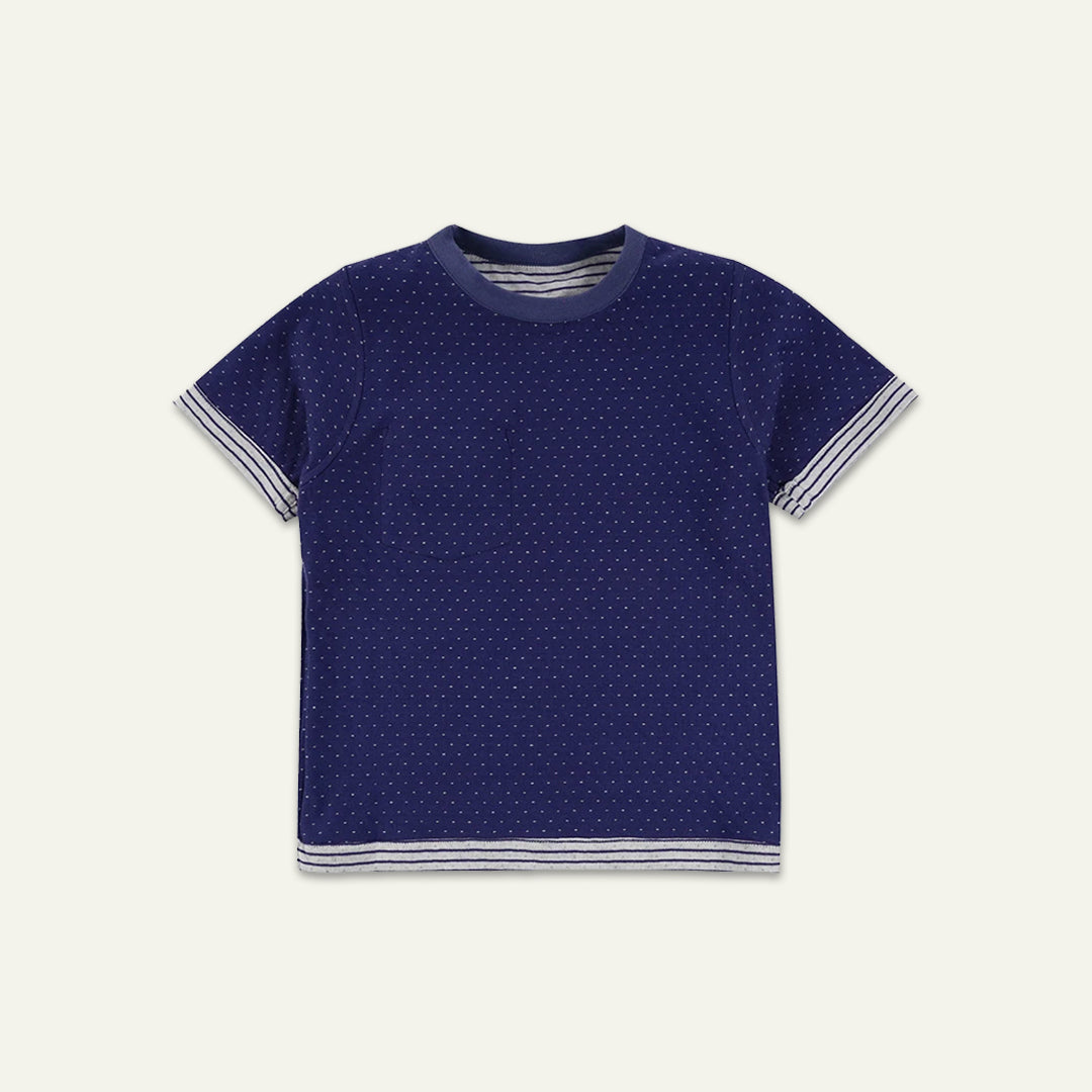 organic cotton Navy Stripe and spot Print reversible Top - image 2