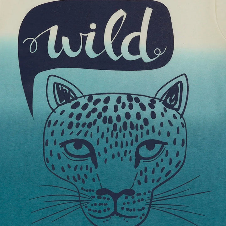 organic cotton dip dyed wild cat graphic short sleeve t-shirt - image 3
