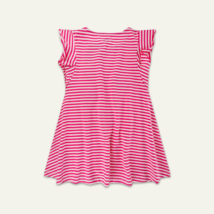 organic cotton butterfly applique and pink stripe dress - image 3