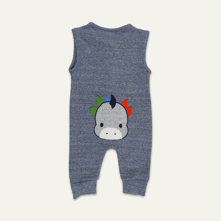 organic cotton applique sleeveless romper with stripe top set - image 2