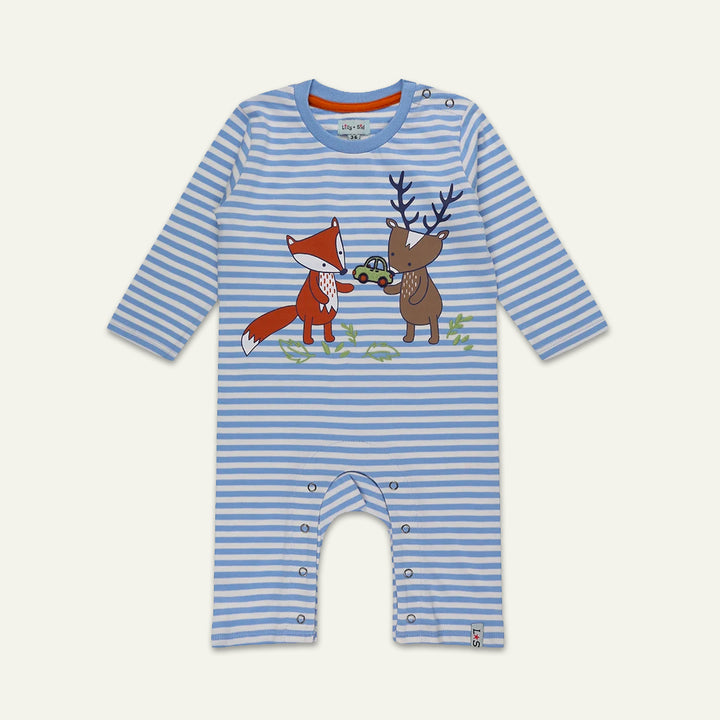 organic cotton applique and stripe romper - image 1