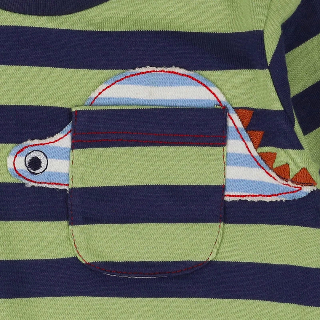 organic cotton Multicoloured Whale Applique and stripe Top And Legging Set - image 5