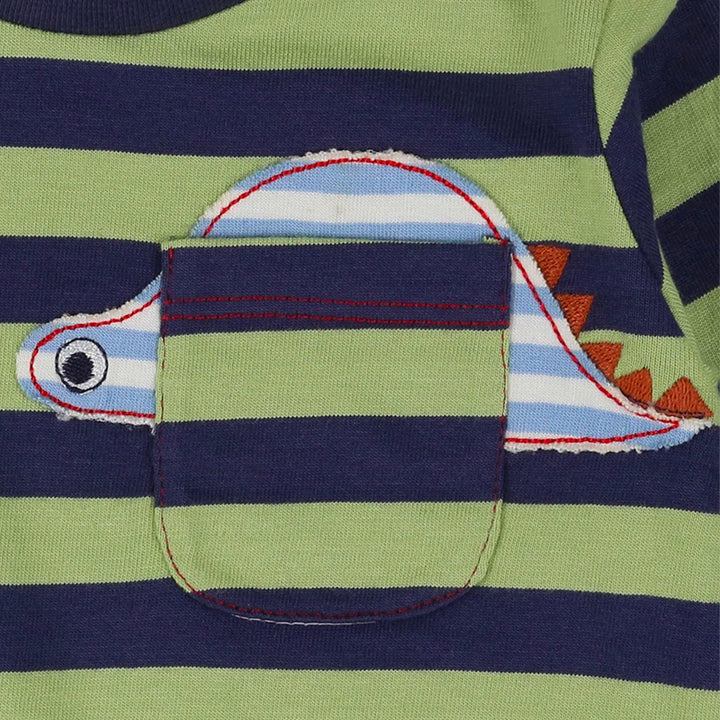 organic cotton Multicoloured Whale Applique and stripe Top And Legging Set - image 5