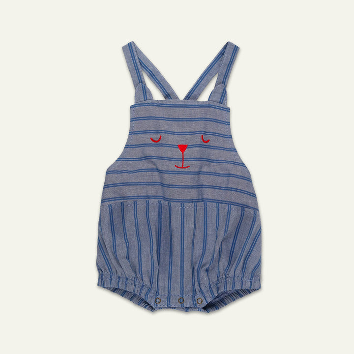 sustainable stripe sleeveless stripe romper - image 1