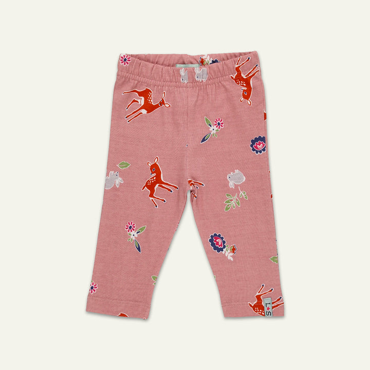 organic cotton Pink Deer Print Leggings - image 1