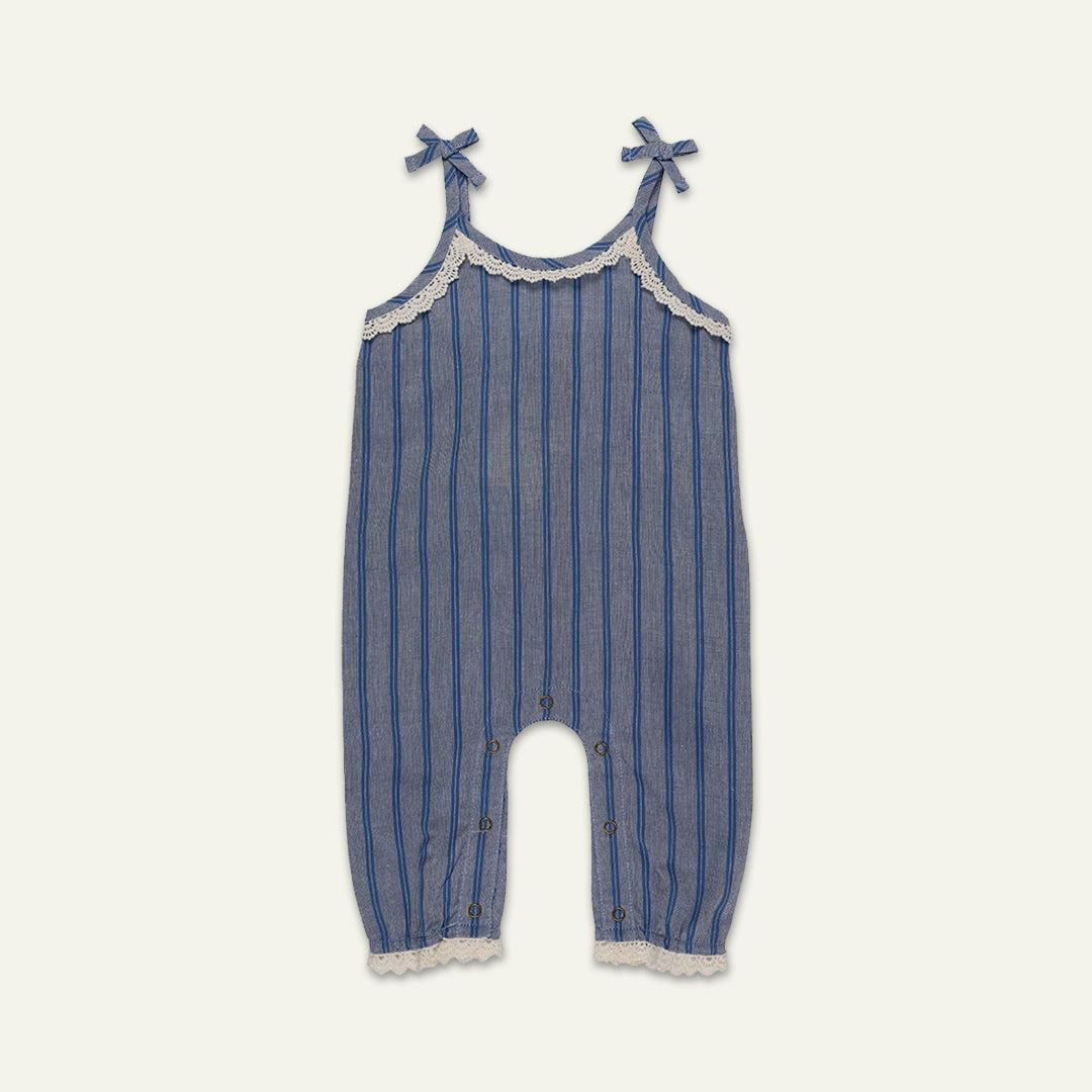 Organic cotton Navy Stripe Print sleeveless Romper - image 1