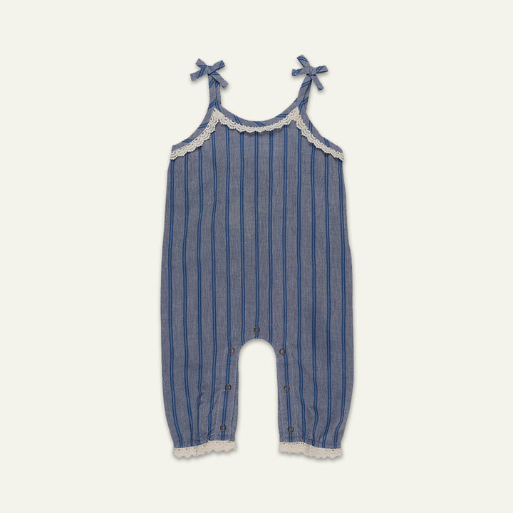 Organic cotton Navy Stripe Print sleeveless Romper - image 1