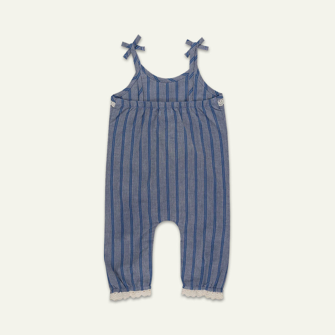Organic cotton Navy Stripe Print sleeveless Romper - image 3