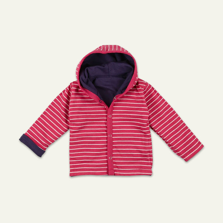 organic cotton Multicoloured Stripe Print and plain reversible Jacket - image 1