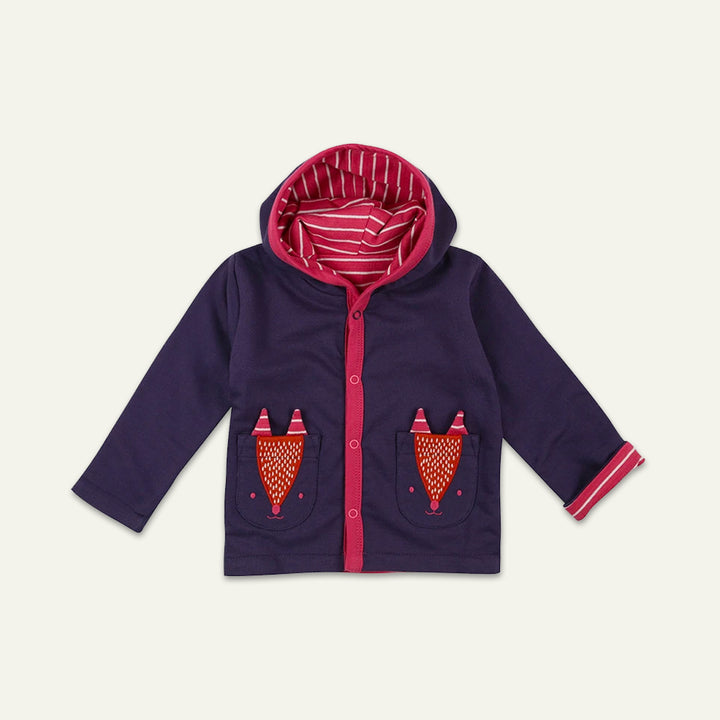 organic cotton Multicoloured Stripe Print and plain reversible Jacket - image 2