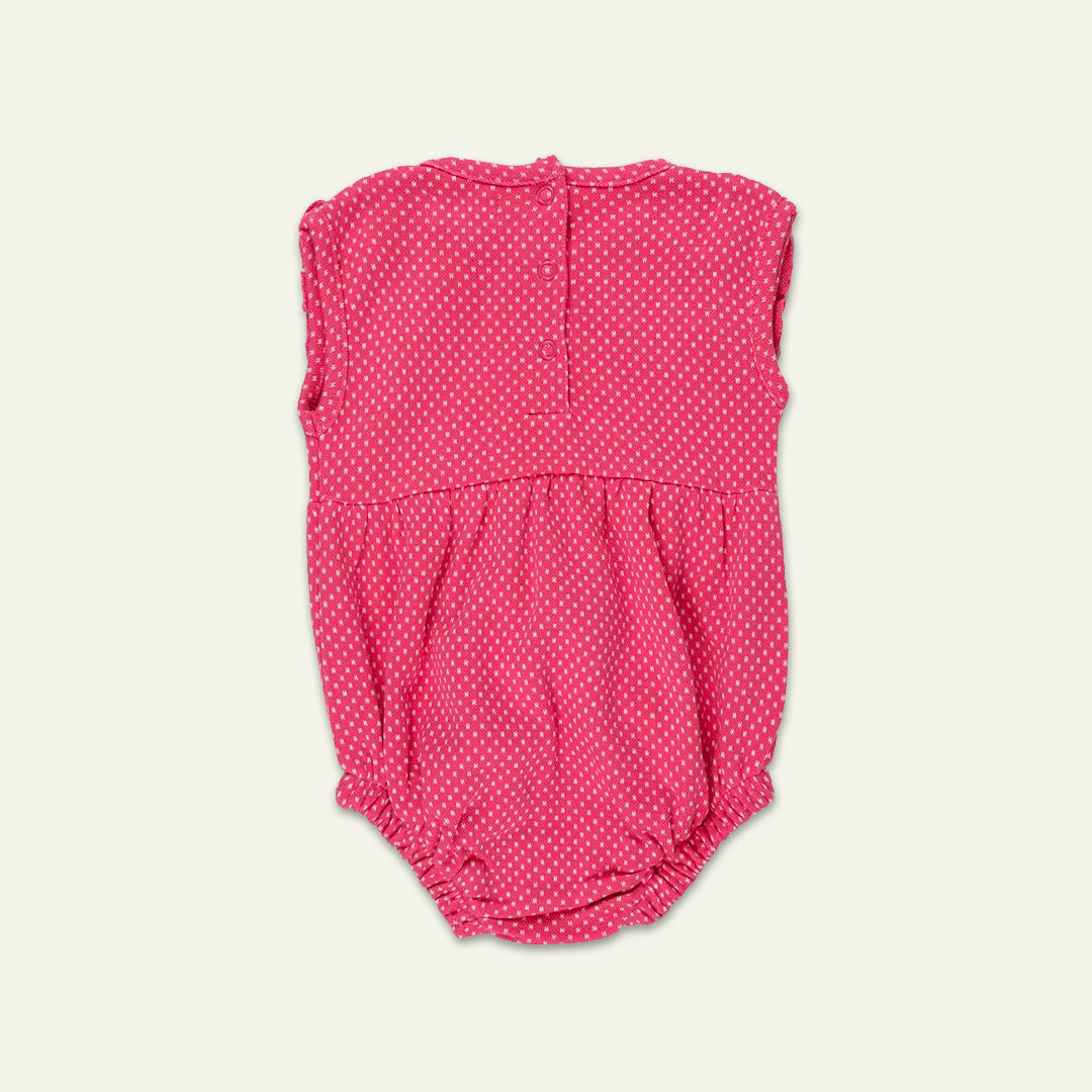 organic cotton polka dot and lace insert romper - image 3