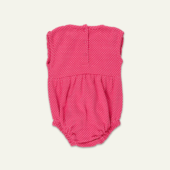 organic cotton polka dot and lace insert romper - image 3