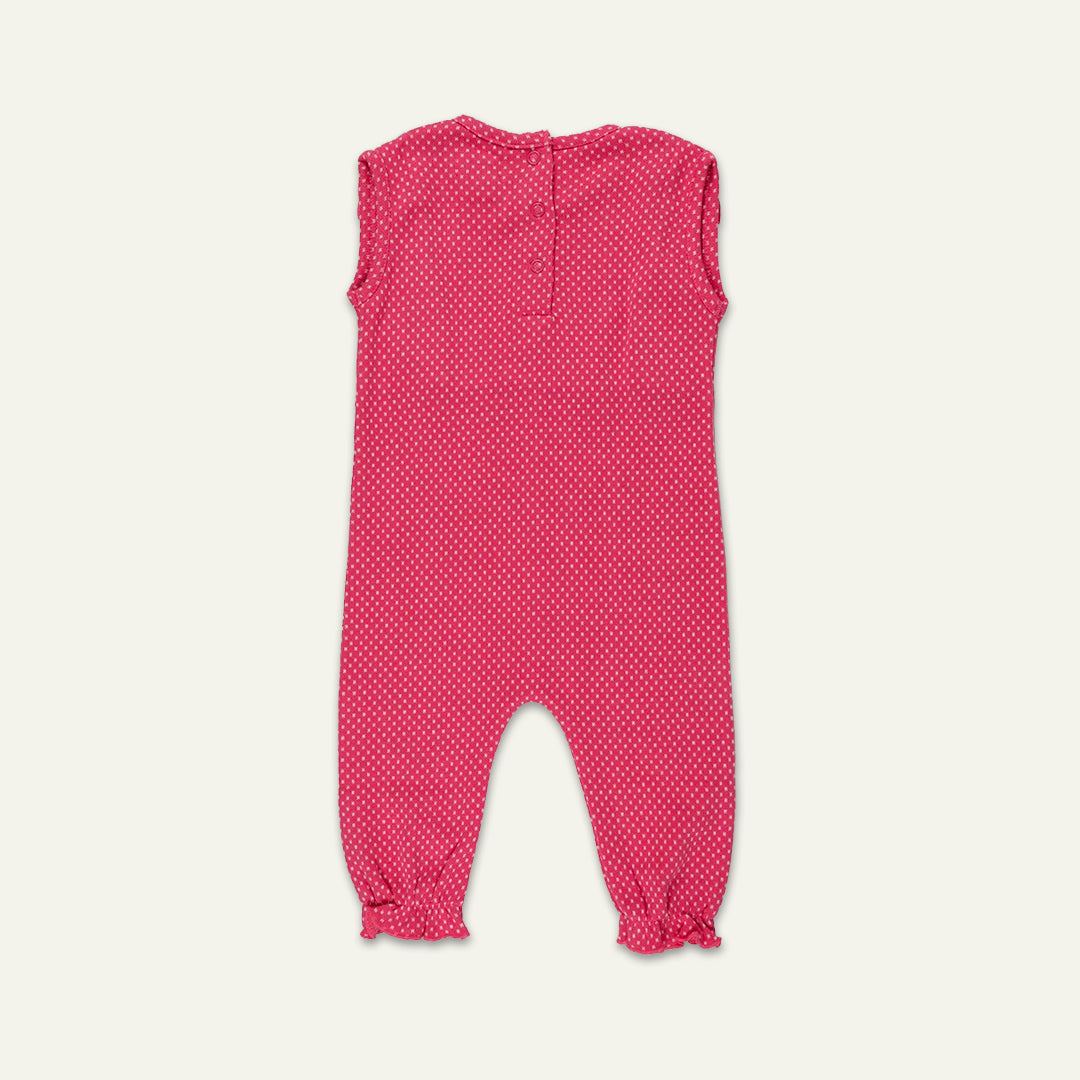 organic cotton polka dot lace insert sleeveless romper - image 3